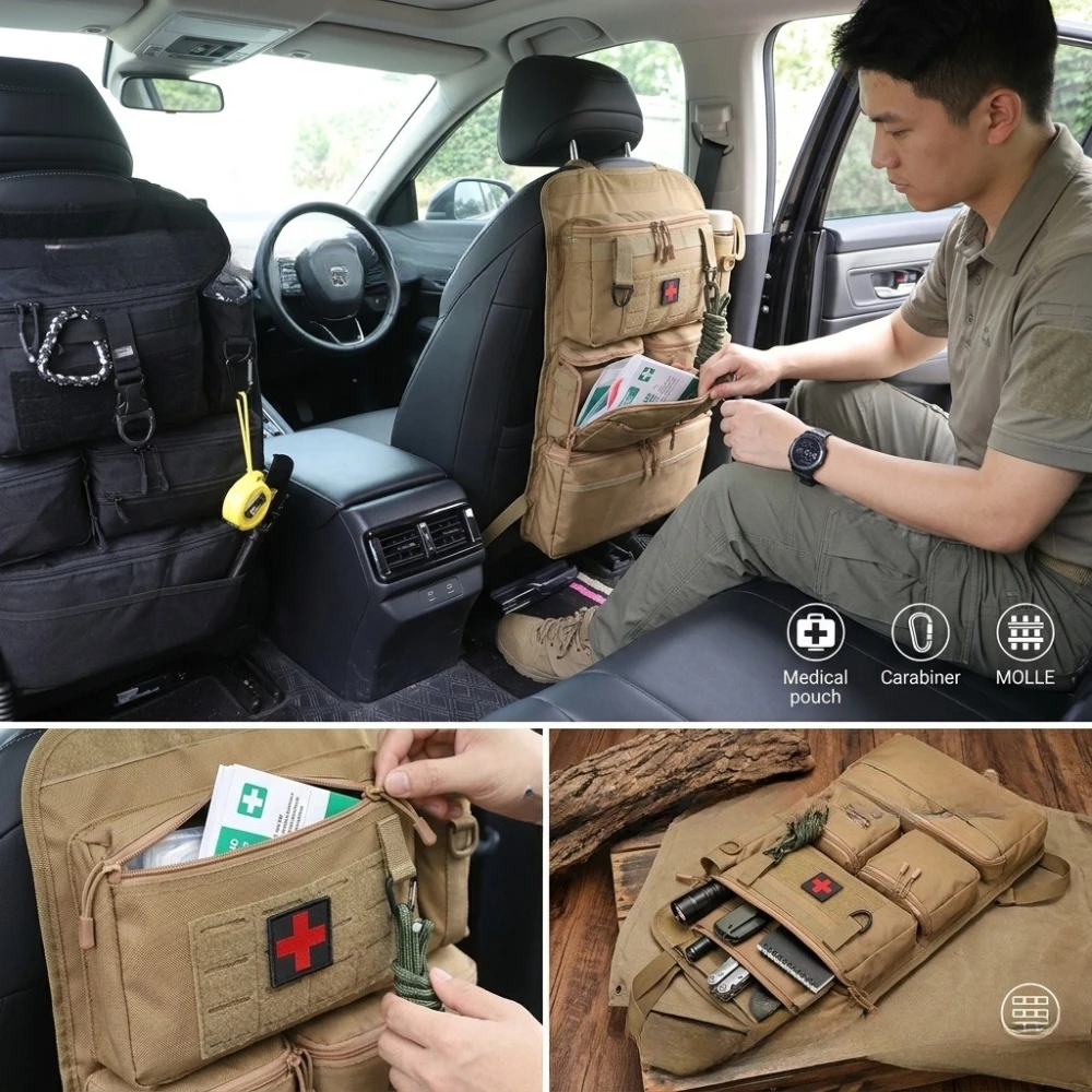 MOLLE Auto-Rücksitz-Aufbewahrungstasche, Rücksitz-Mehrfachfach-Aufbewahrungstasche zum Aufhängen, Praktische Taktische Aufhängetasche für das Auto – Detail 8