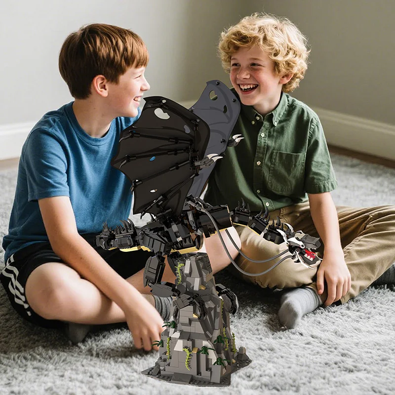 1361 Uds. Juego de bloques de construcción Witch King Fell Beast, juguete, Kit de modelo de dragón Medieval MOC Nazgul para adultos y niños, regalo para seguidores de niño y niña