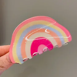 Cute Cartoon Semicircle Sugar Rainbow Acrylic Hair Claw Clips Shark Hairpins Jewelry Gifts for Girls Women Hairwear Accessories