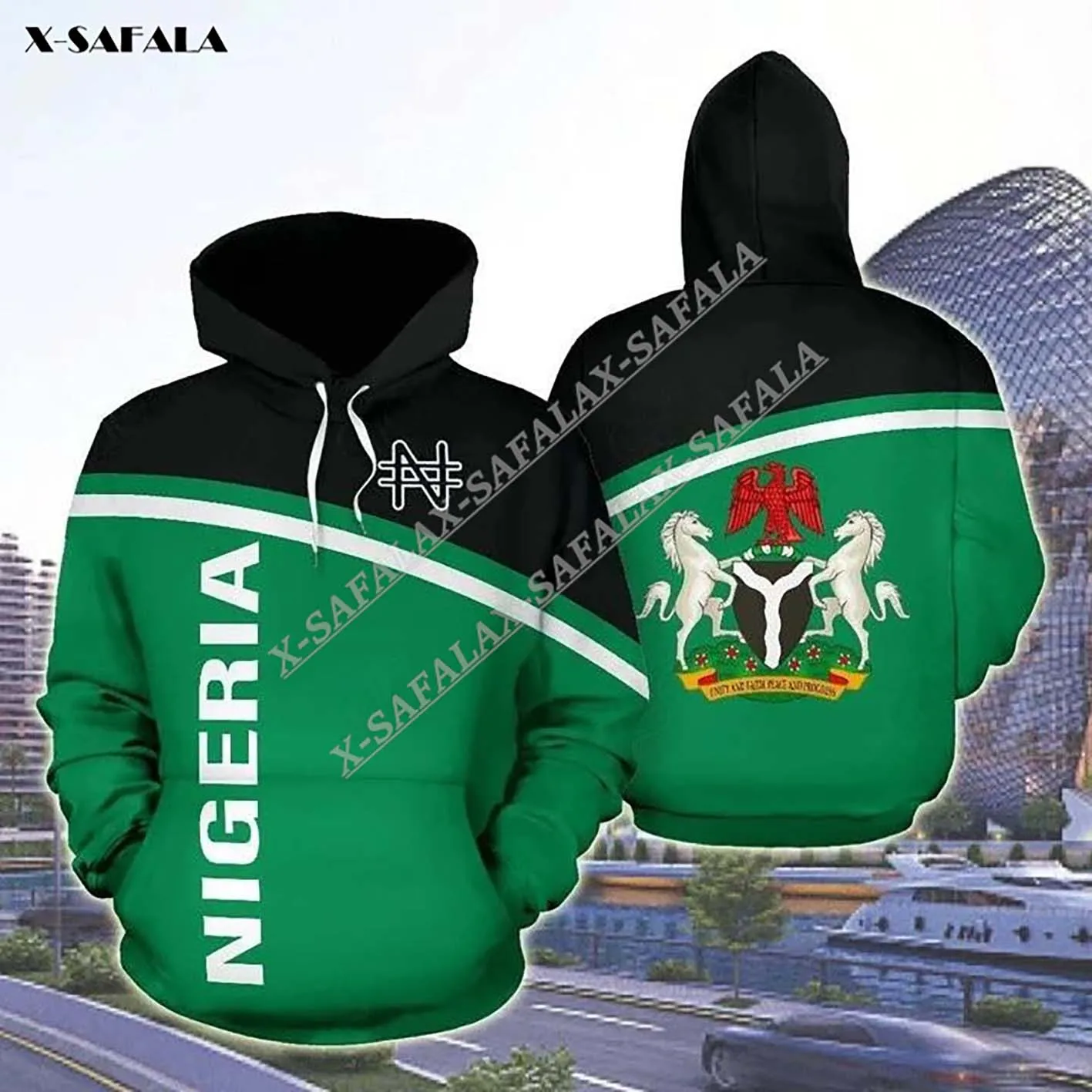 

Nigeria Coat Of Arms Country Flag 3D Printed Hoodie Men‘s Pullover Tracksuit Outwear Casual Tops