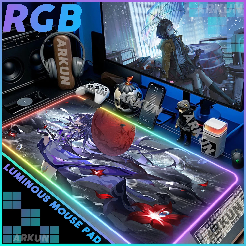 

RGB Hot Beautiful Underworld Cool Fashion Honkai Star Rail Gaming Mouse Pad XXL LED keyboard Backlight Computer 90X40 Laptop Mat