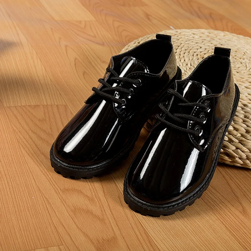 

Черные детские кожаные туфли на мягкой подошве, деловые модельные туфли в британском стиле для детей, школьные туфли для выступлений, свадебного хора, вечеринки ​