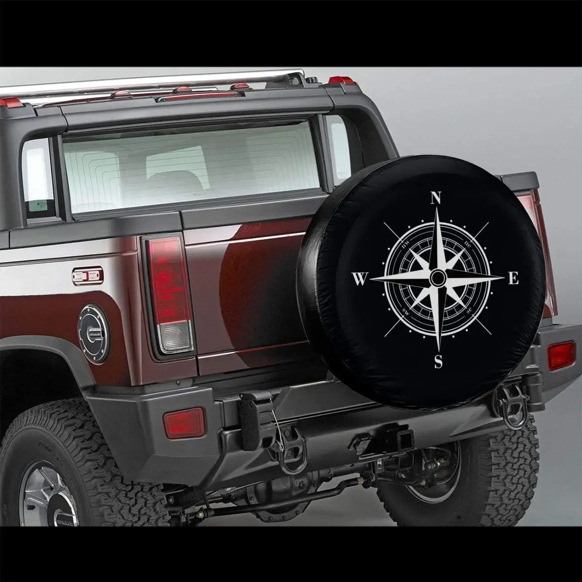 Exquisite Compass Pattern Spare Tire Cover Wheel Protectors Water Dustproof Fit for SUV Truck Camper Travel Camping Trailer