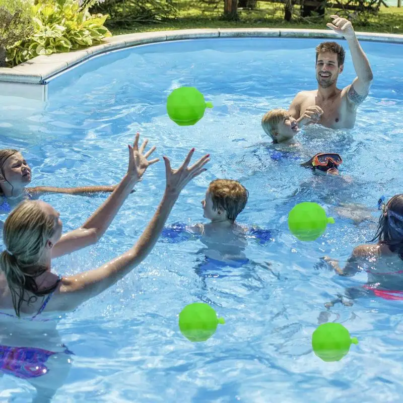 Globos de agua recargables, 10 Uds., juguetes acuáticos para piscina y playa, globos de agua reutilizables, juguetes de verano de silicona para niños y niñas