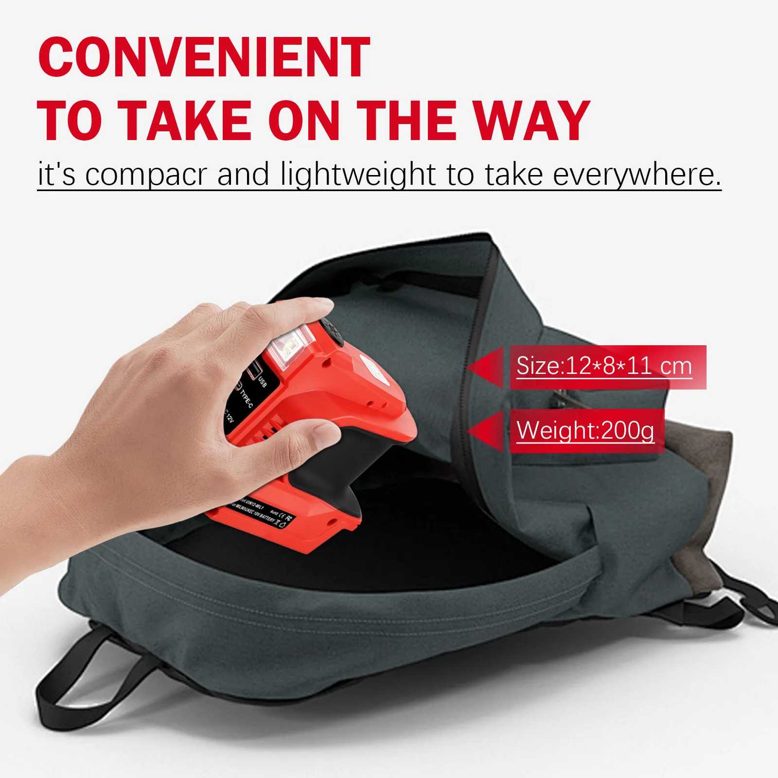 220W Power Inverter for Makita/Milwaukee/DeWalt/Bosch - DC 18V-21V To AC 220V with USB Type-C Port