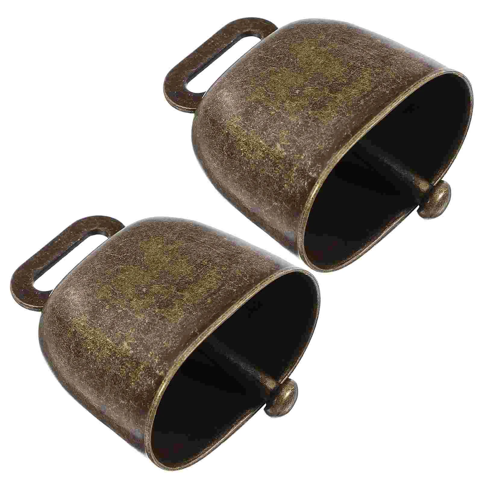 

2 Pcs Football Bells with Handle Outdoor Calling Cowbells Noisemaker Child Square