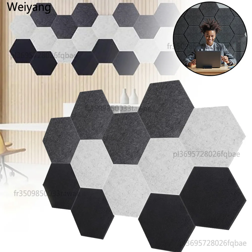 Panneaux insonorisants autocollants hexagonaux, lot de 12 panneaux acoustiques pour murs, panneaux acoustiques haute densité pour portes, plafonds, murs, studios d'enregistrement
