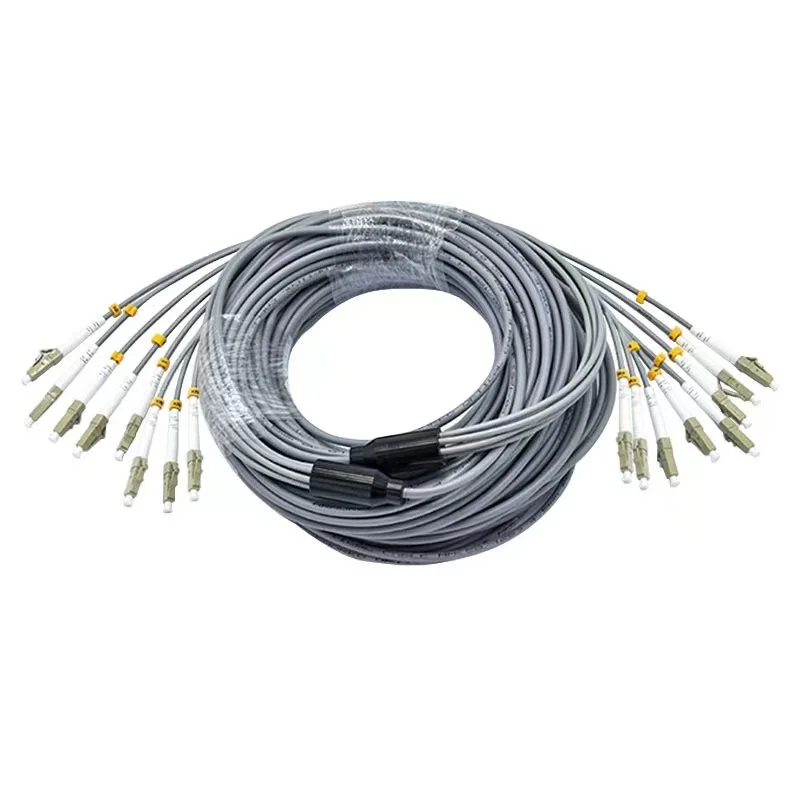 60-120m 8 core Armored fiber patch cord OM1 OM2 MM 100m80m 8C SC LC FC ST APC multimode 8 fibers optical jumper cable ftth elink