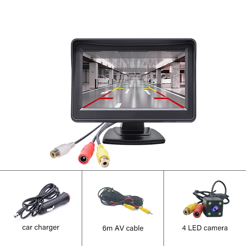 Waterproof ip68 car rear view camera, led auto display 170° wide angle