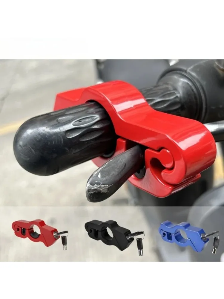 AliExpress NONE Universal Aluminum Alloy Motorcycle/Bicycle Handlebar Lock - Heavy Duty Anti-Theft for ATV/Dirt/Street Bikes, Tool-Free Install