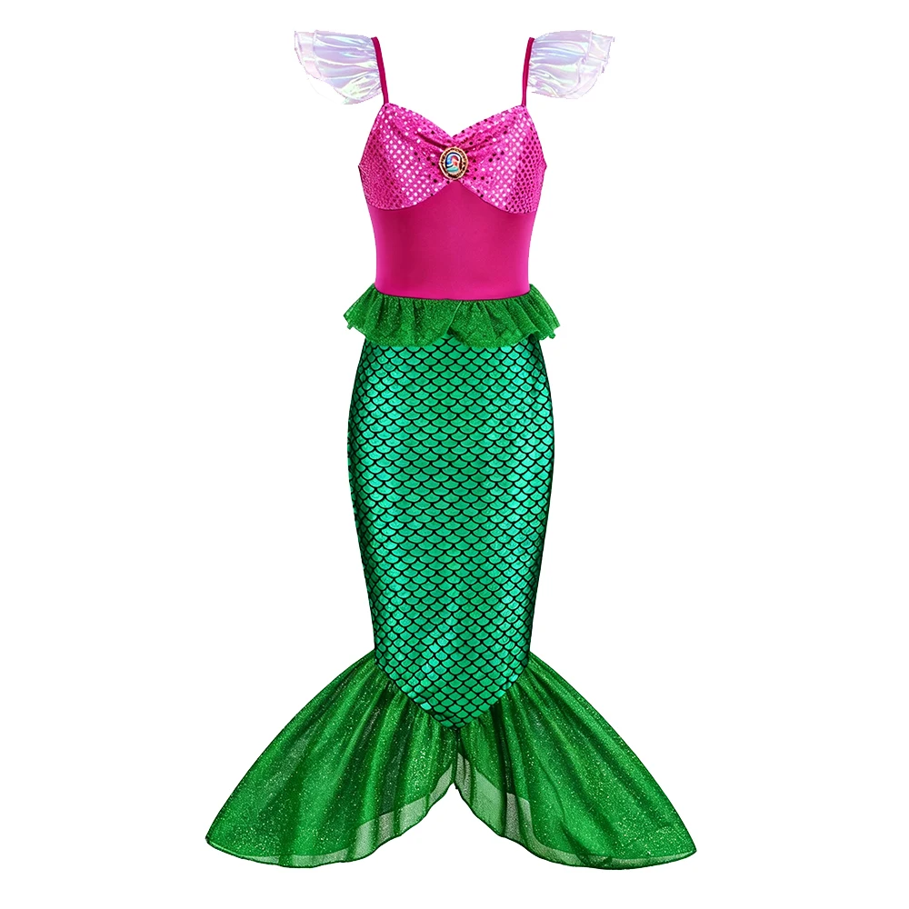 Mermaid Costume Kids Purple Princess Dress For Girls Cosplay Children Clothing Fancy Carnival Birthday Party