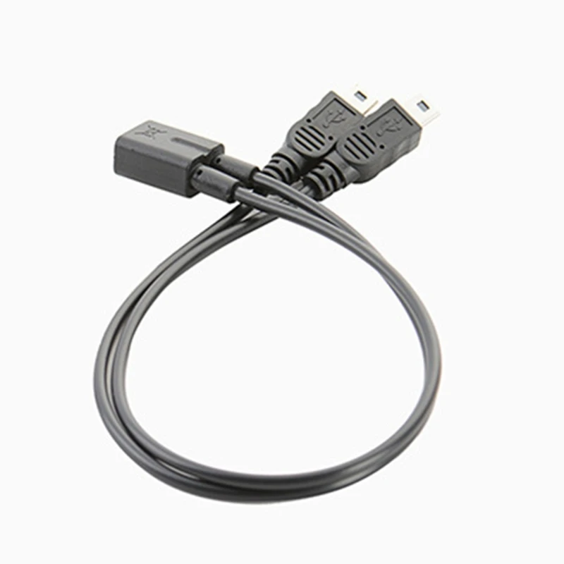 Mini USB 1 do 2 lat kabel splittera kabel USB 2.0 Mini 5-pinowy żeński do podwójnego 2 męski konwerter do szybkiego ładowania