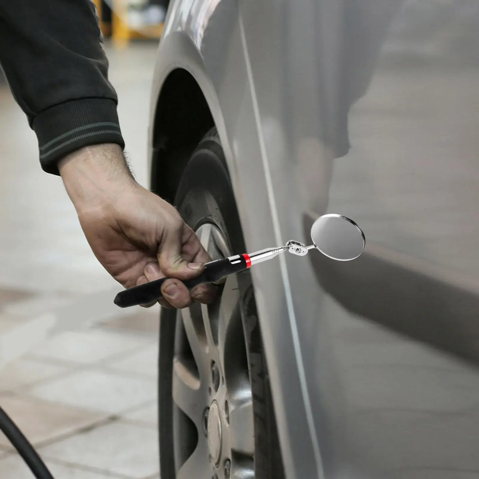 1Set Inspection Mirror Set Telescoping Magnetic Pick Up Stick Extendable Inspection Tool for Vehicle Mechanic Repair