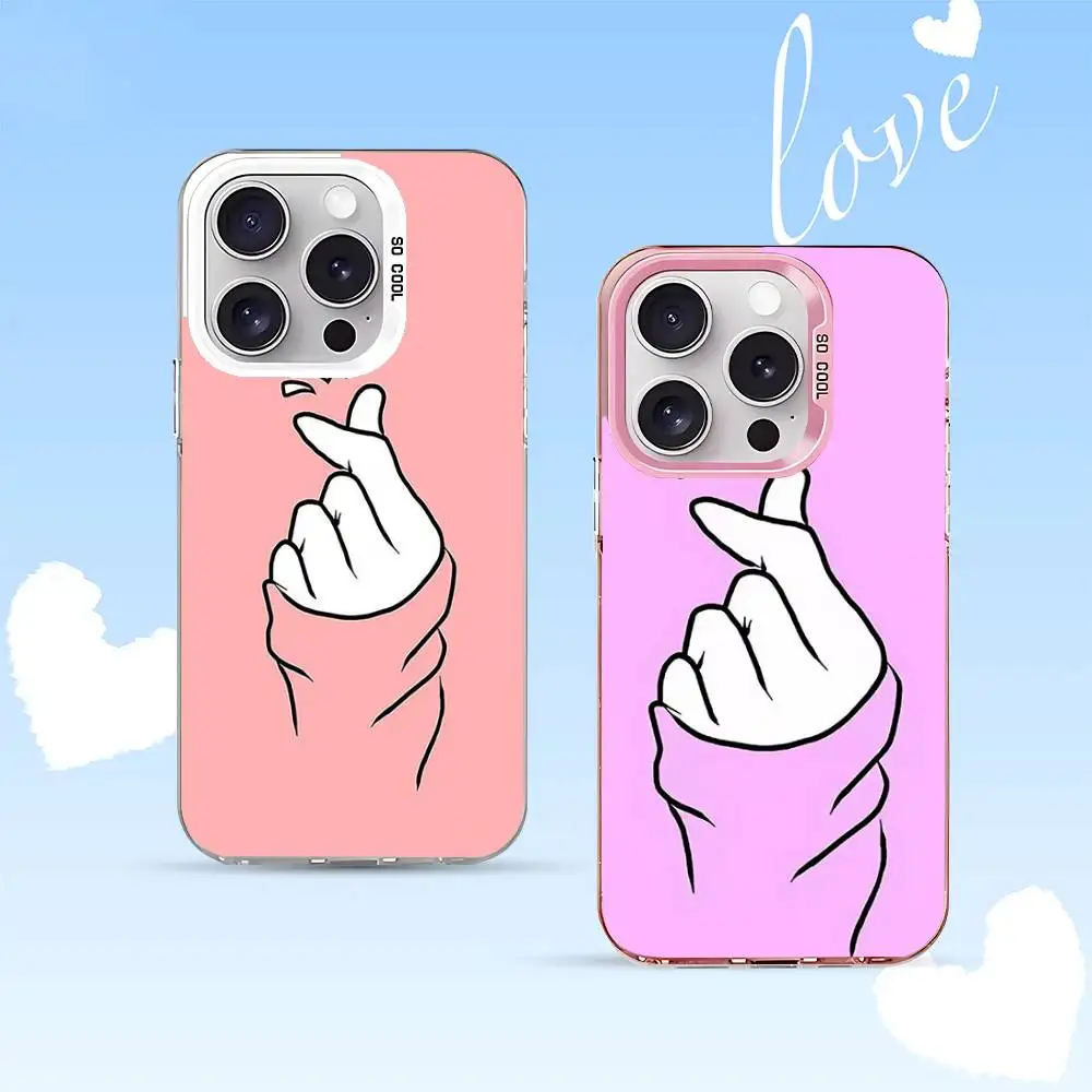 الحب على الاصبع Kpop القلب قضية الهاتف آيفون 17 16 15 11 12 13 14 برو ماكس 16 زائد 12 Mini 7 8 XR XS 15Pro ماكس كوف #1
