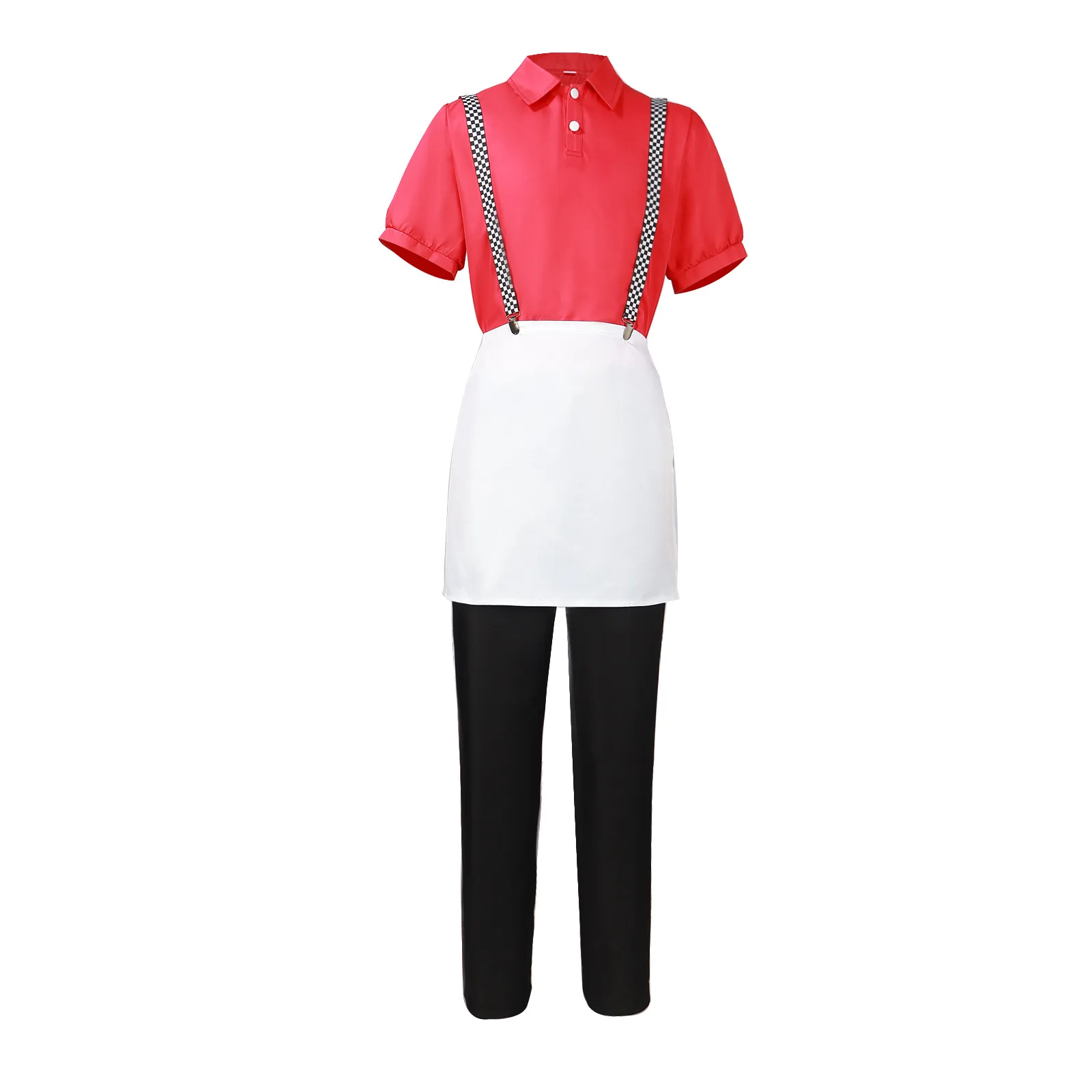 

Male character costume for Halloween pizza shop waiter role play costume