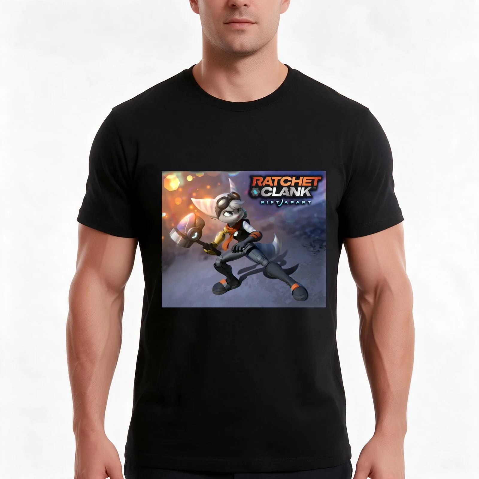 Ratchet & Clank A Rift Apart T-Shirt Summer Casual Cotton Tee Oversized Streetwear Tops Vintage Graphic Print 100% Cotton