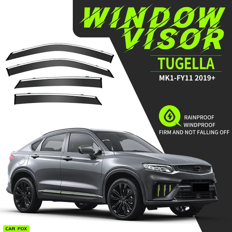 

For GE-ELY Tugella MK1-FY11 2019+ Plastic Window Visor Vent Shades Sun Rain Deflector Guard 4PCS/SET