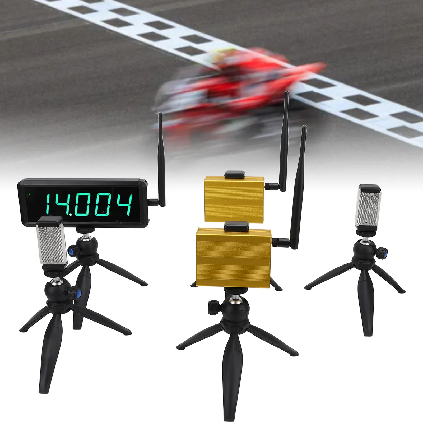 Track Field Timer Wireless Laser Timer Water Resistant 5 Digit Digital Display Battery Powered Long Range for Racing Training