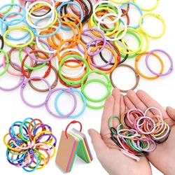 50Pcs Colorful Loose Leaf Binder Rings Metal Book Rings Paper Rings for Index Cards Notebook Keychain Key Ring for Office School