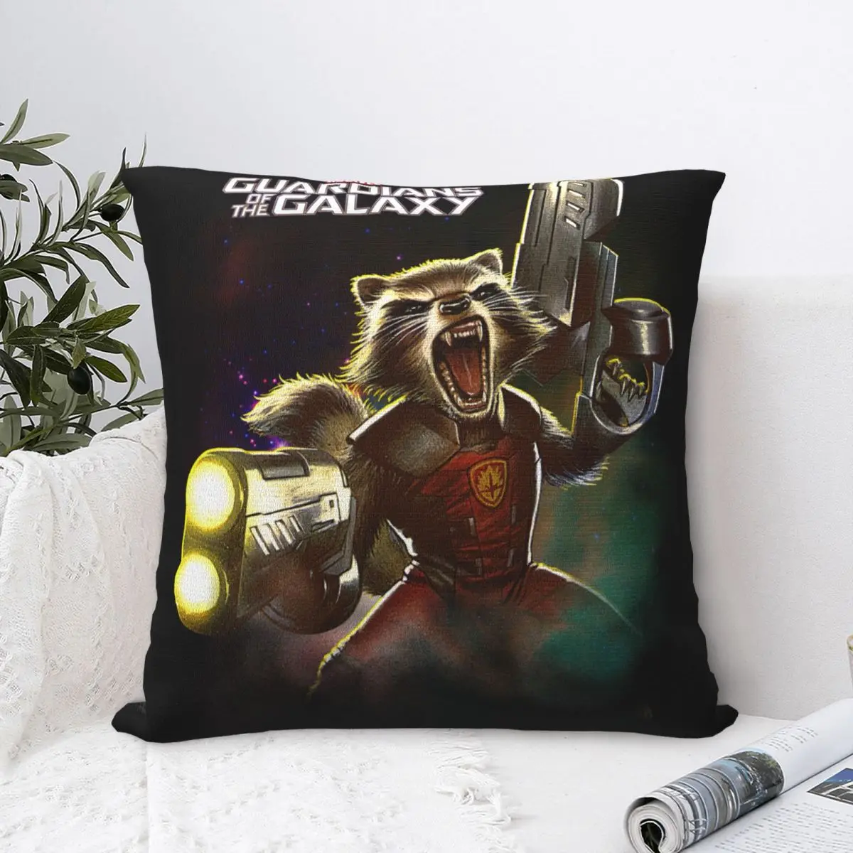 Decorative Pillow Cover Guardians Of The Galaxy Fearsome Rocket Racoon Merch Sofa Pillow Case Cover Square Multi Size