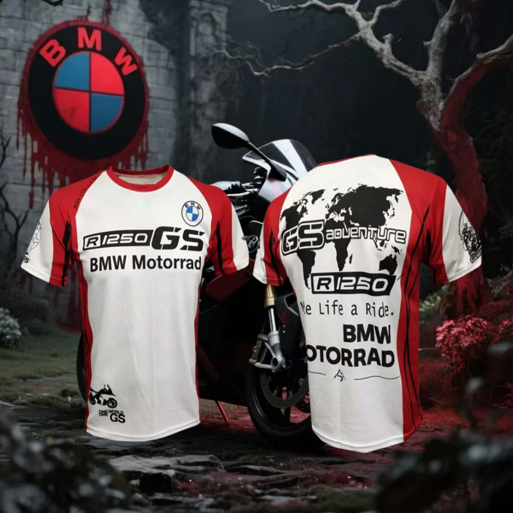 

2025 Summer BMW R1250GS Motorcycle Men's Quick Dry T-Shirt Cycling Suit Racing Suit New Short Sleeve Casual Breathable Fashion