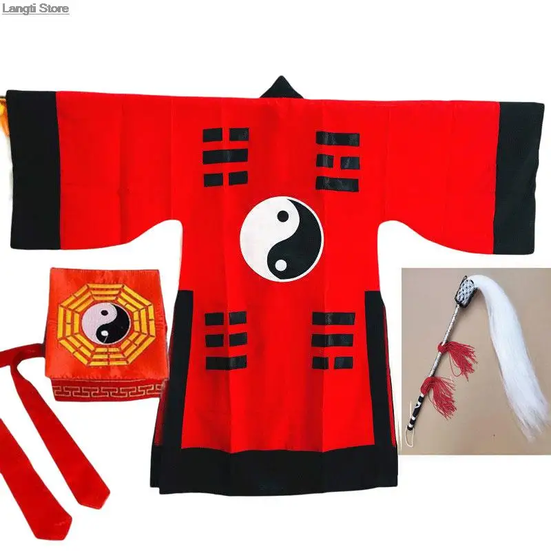 Traditionelle chinesische taoistische Roben Erwachsene Priester Kostüme alte Kostüm Kampfkunst Kleidung Taoismus Kleid Uniformen mit Schneebesen Hut