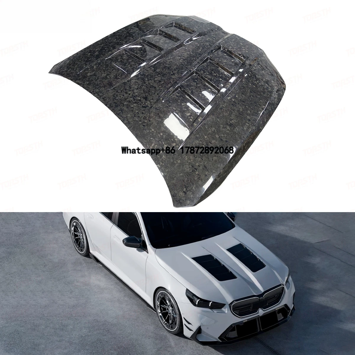 

High Quality ODM OEM TOPSTH Carbon Fiber Engine Hood for M5 G90 G99 TT Style Lightweight Bonnet Upgrade New Condition Black