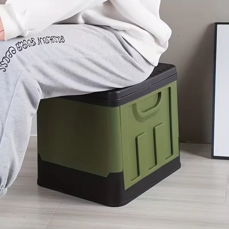 Multifunctional Outdoor Storage Box Collapsible Toilet Portable Emergency Toilet Camping Travel Car Use Folding Organizer