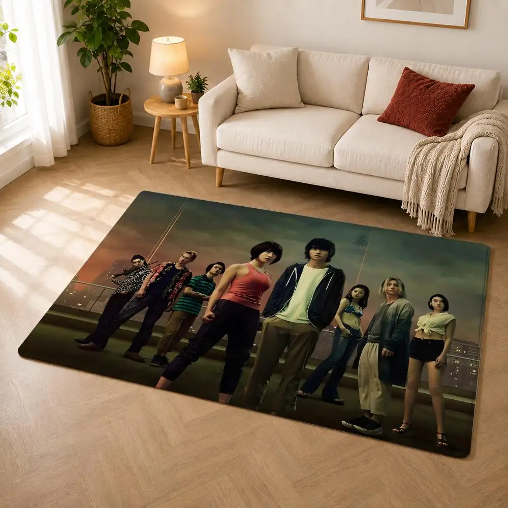 Alice in Borderland Floor Mat Soft Thickened Absorbent Non-Slip Bedroom Living Room Door Mat Home Decor Flannel Rugs