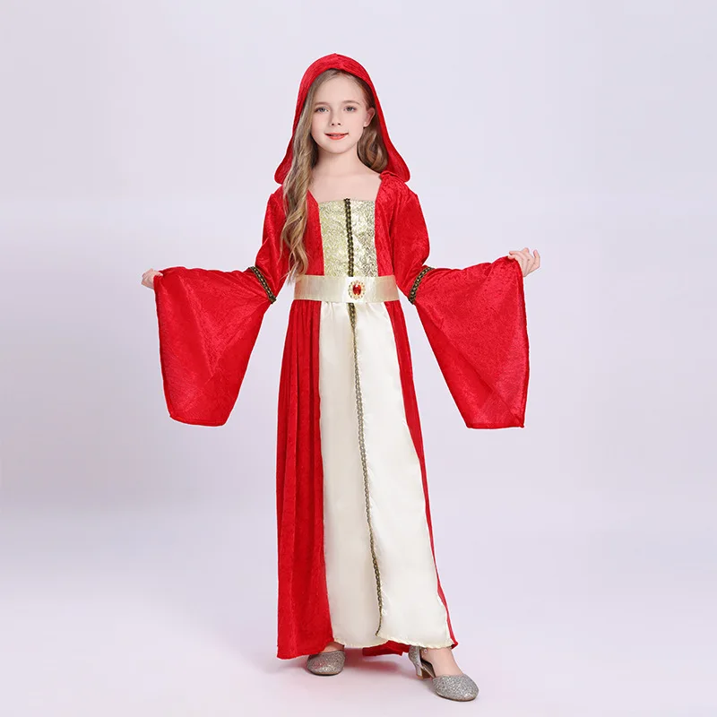 할로윈 의상 유럽 중세 빈티지 코트 볼 뱀파이어 의상 여왕 공주 마녀 쇼