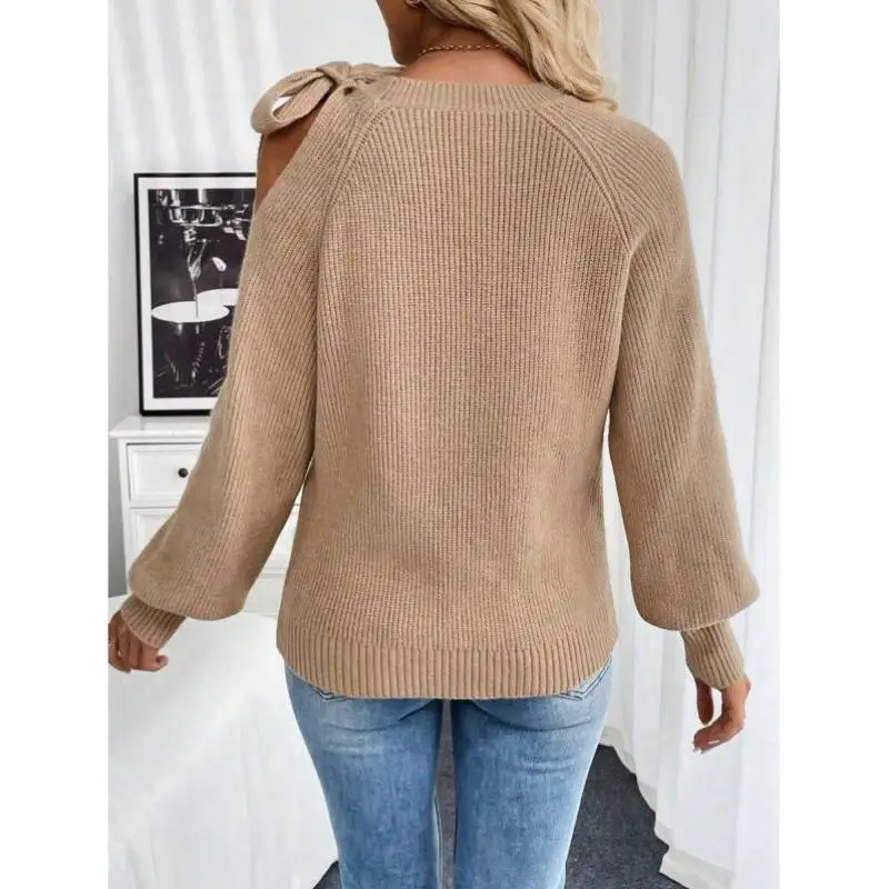 Nouveau tricots transfrontaliers asymétrique torsion oulder Long Sve femmes Ne neuf longueur manchette Coolmax fibre pull