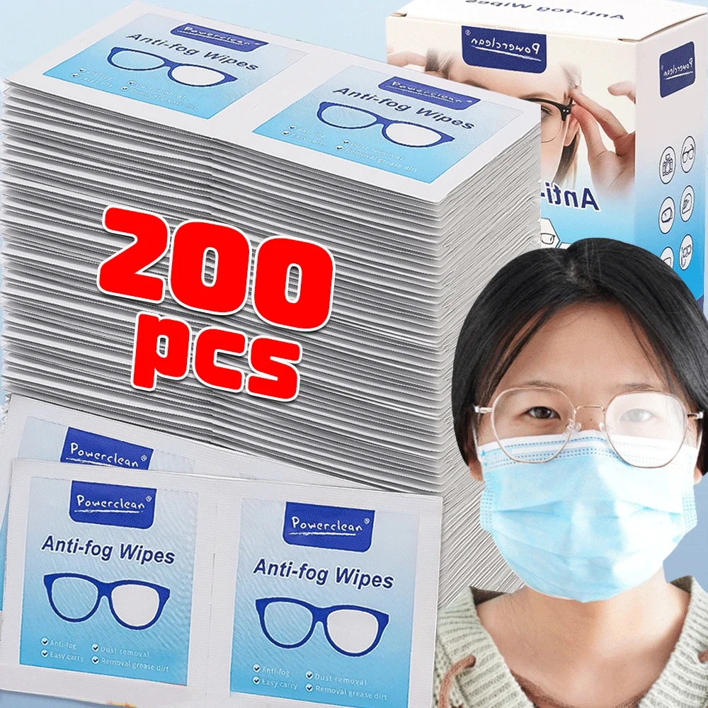 100-200Pcs Disposable Eyeglass Cleaning Pads Traceless Quick Drying Mobile Phone Screen Wipes Remove Oil Dust Removal