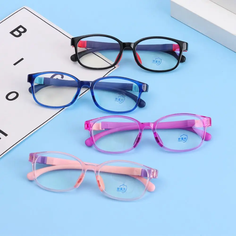 Anti Blaulicht Kinder Brille Quadrat Kinder Jungen Mädchen Computer transparent blockierende reflektierende Brille Silikon weichen Rahmen