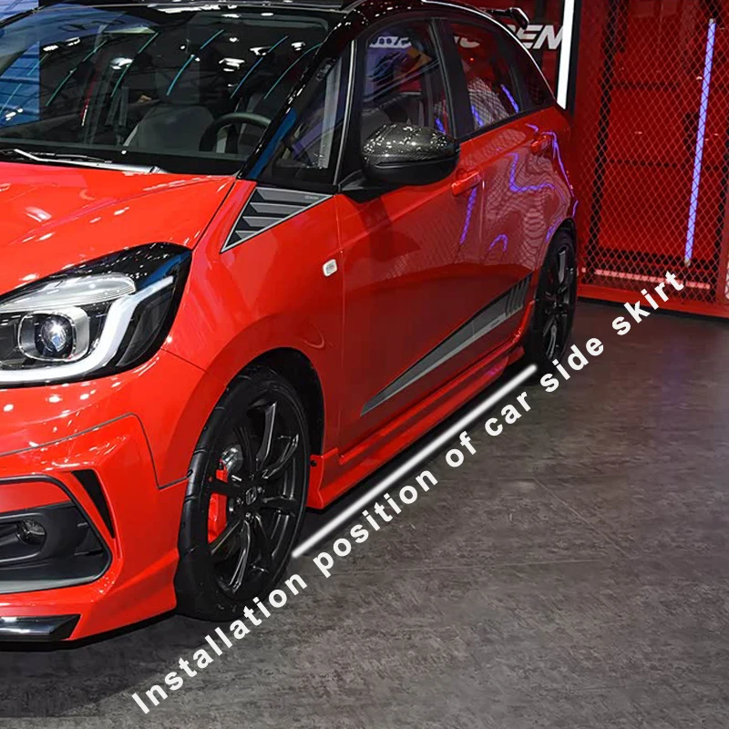 

Car Side Skirt Extension Splitter Winglet Side Wing Bumper Lip Exterior Carbon Accessories For Honda Fit 2009-2022 2020 2021