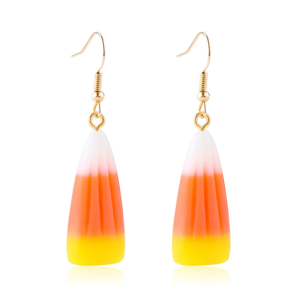 Halloween Theme Gradient Color Candy Drop Earrings Acrylic Creative Pendant Dangle Earring Jewelry for Women Girls Gifts