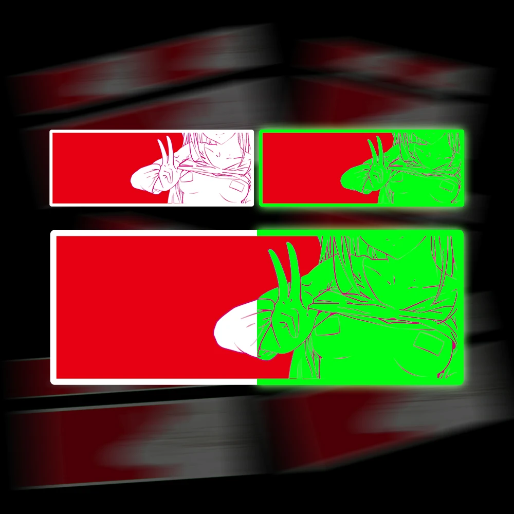 

Animated Beautiful Woman Neon Motorcycle Sticker Car Helmet Fuel Tank Windshield Bumper Waterproof Decal Accessories