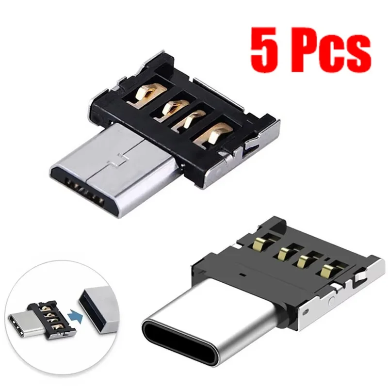 1-5 Pcs USB Type C Adapter Data Connector USB To Type-C Converter Male To 2.0 Female For Macbook Xiaomi Huawei Phone Accessories