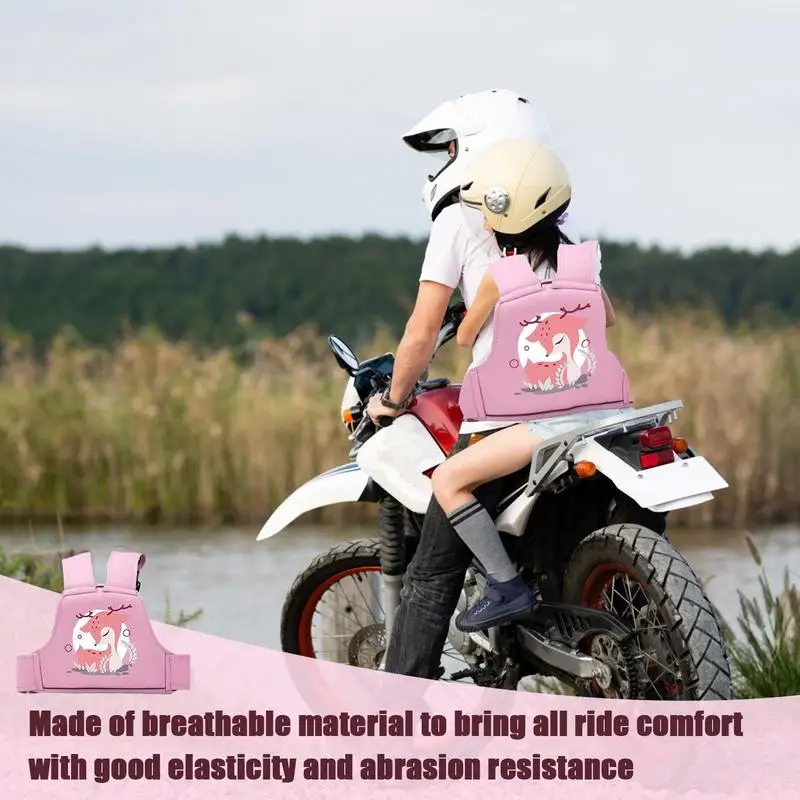 Kids Motorcycle Harness Cartoon Adjustable Breathable Motorcycle Harness Children\'s Motorcycle Rear Seat Belt For Kids Safety