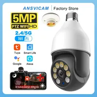 ANSVICAM 5MP Bulb IP WIFI Camera 5G WiFi TUYA Smart Life Alexa Google Home Waterproof Outdoor Night Vision Security Video Camera