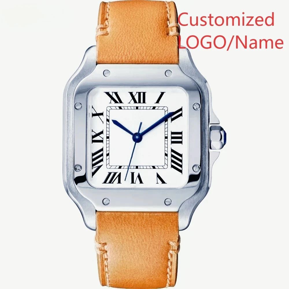 Fashion Square Automatic Mechanical Watch Unisex 35mm 40mm Durable 904L Stainless Steel White Black Matching All Day Luminous