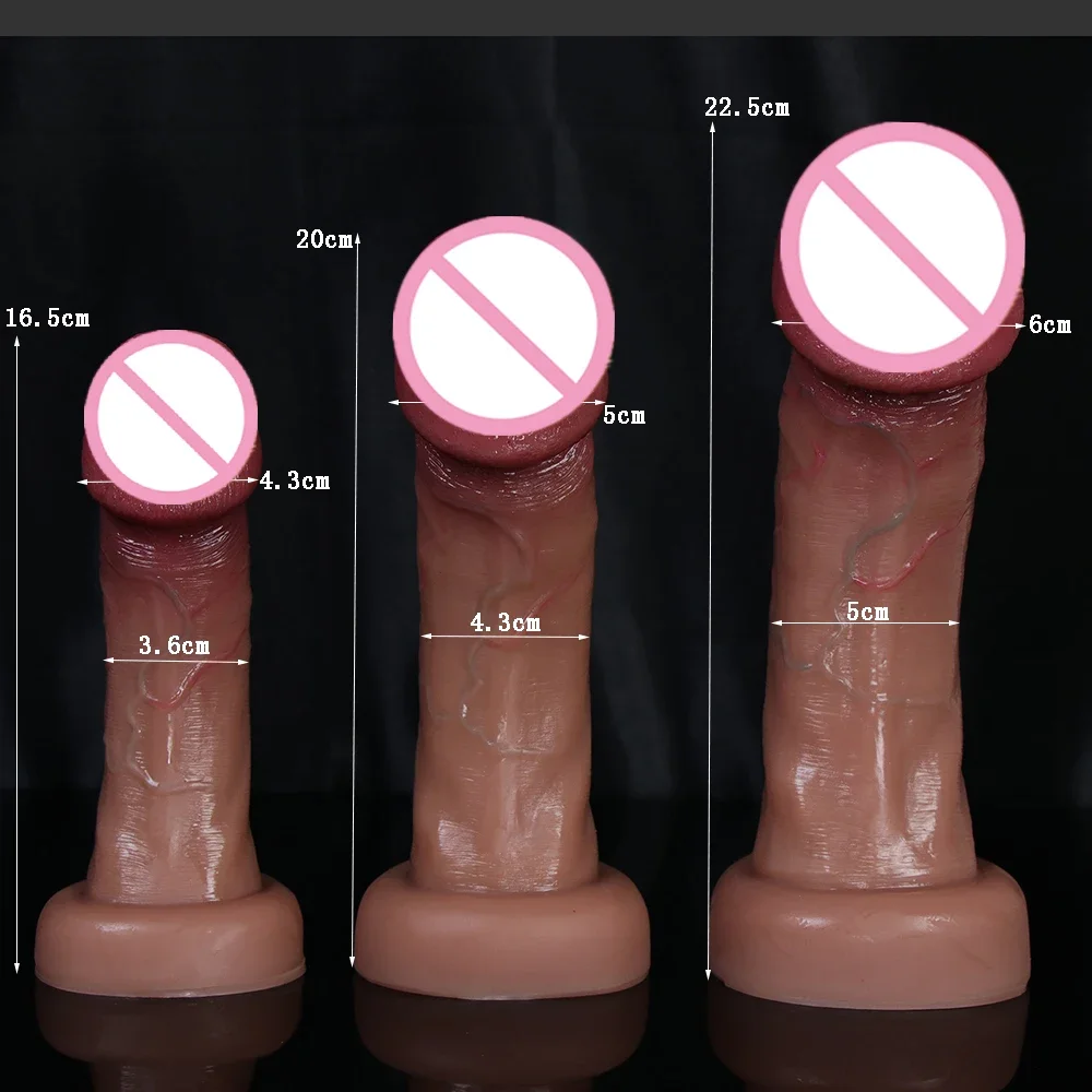 3 Size Realistic Big Glans With Suction Cup Dildos Vagina Anal Sex Toys For Woman Strapon Soft Penis Butt Plug Cock Masturbator