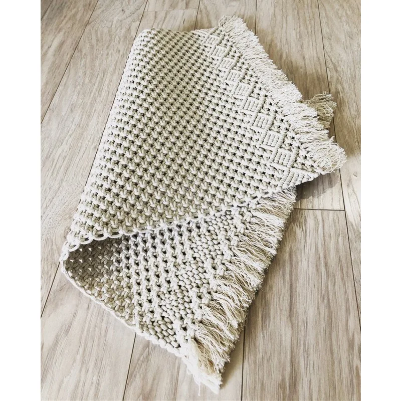 Kitchen Bohemian Decor Reversible Use Home Decor Wedding Garden Party Table Mat with Fringe Design