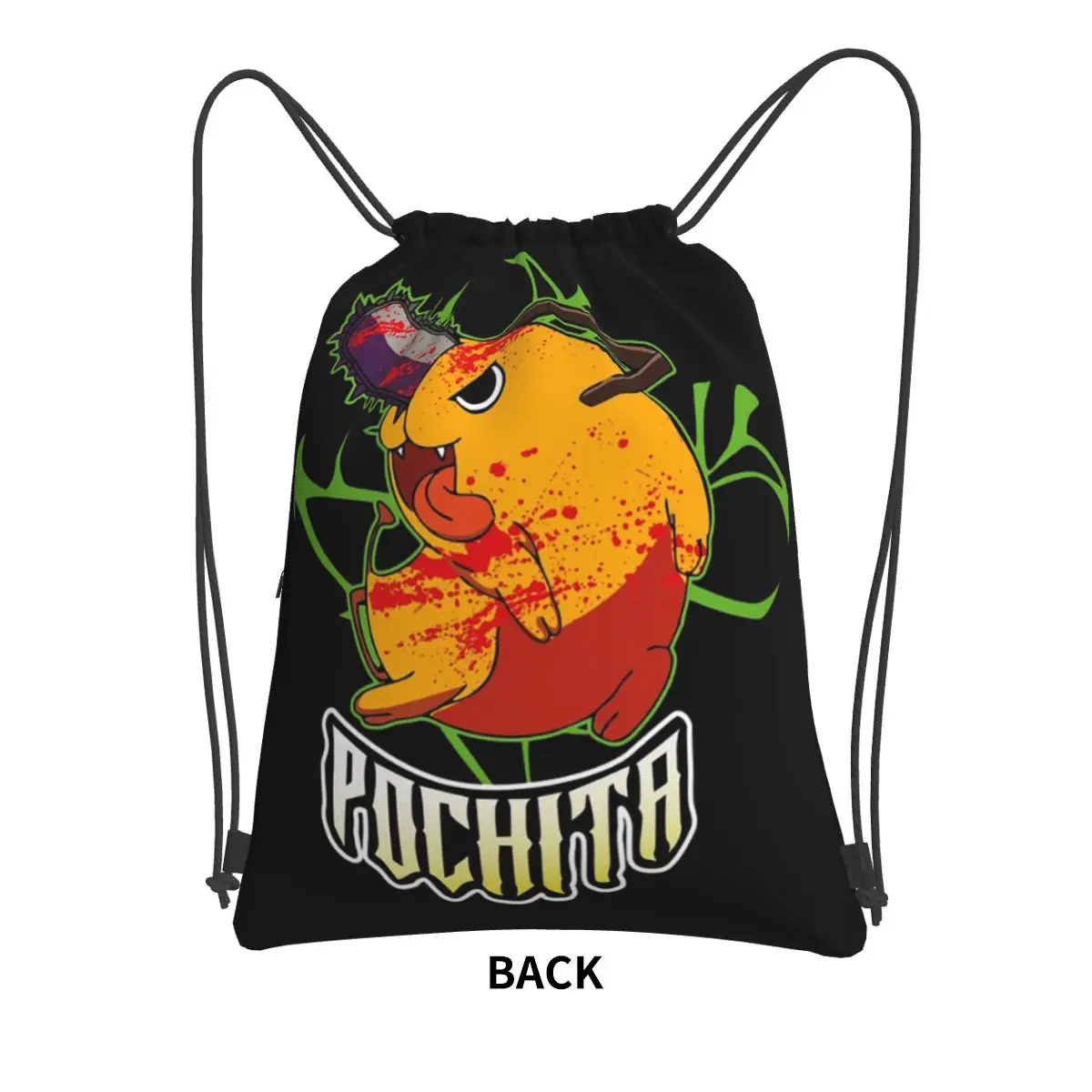 Pochita Ramen Chainsaw Man Anime Backpacks Casual Drawstring Bags Storage Bag Book Bags for Travel Students