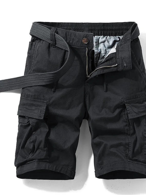 

Men's Workwear orts Summer Multi-ket Outdoor Cotton Waed Five-Quarter Pants Durable Comfortable Straight Leg Casual Tr...