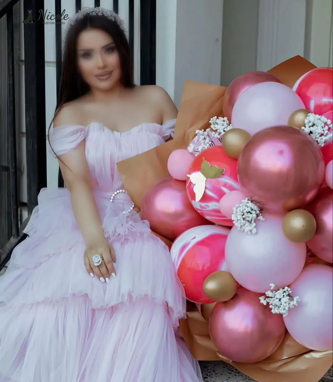 Nicole Abendkleider für Damen, elegante Partykleider für Damen, luxuriöse Abendkleider 2025, maßgeschneiderte mehrschichtige Ballkleider für den Abschlussball