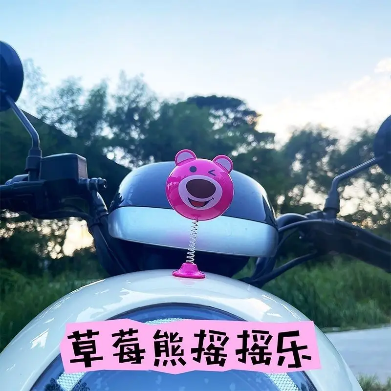 Kawaii Lotso electric car rocker decorative helmet ears personality fashion transformation cute car stickers accessories