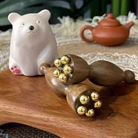 Retro Face Massage Tools Lotus Seedpod Beauty Brass & Rosewood Skin Care Gua Sha Tool Relaxation Meridians Acupoint Massage 2025