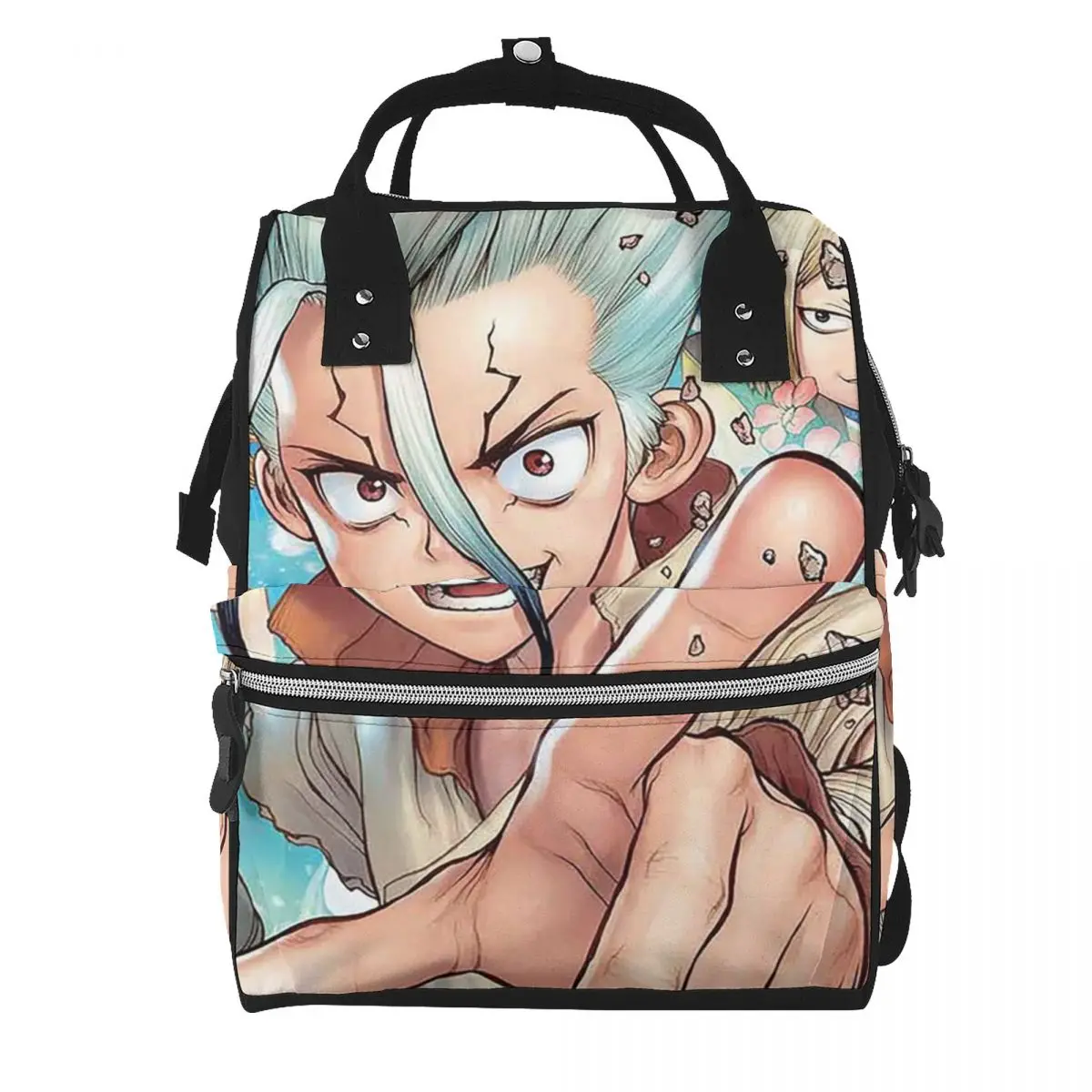 Senku Ishigami Dr Stone Apan Anime Student Backpack School Bag Hiking Travel Daypack for Men Women Bookbag Shoulder Bags