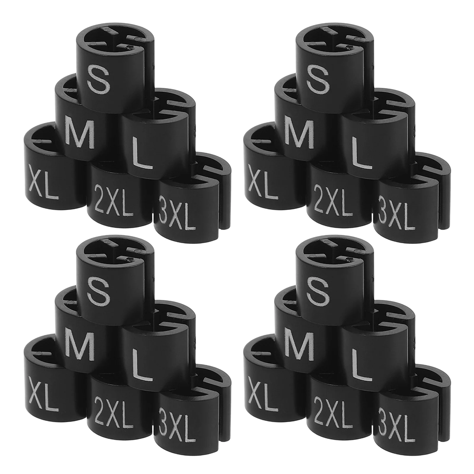 

180 Pcs Size Ring Mini Labels Color Letter Clip Plastic Clothing Markers for Hangers