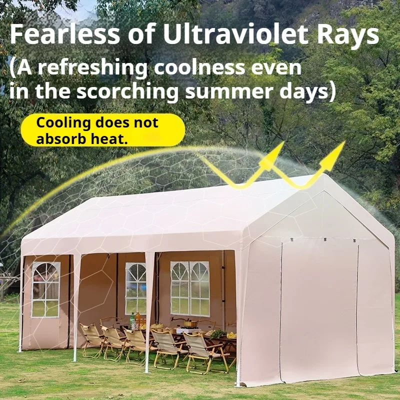 Foldable Sun-proof Waterproof Sun Shelter Thickened Parasol Beach Tarp Sun Shelter Outdoor Multifunctional Camping Supplies